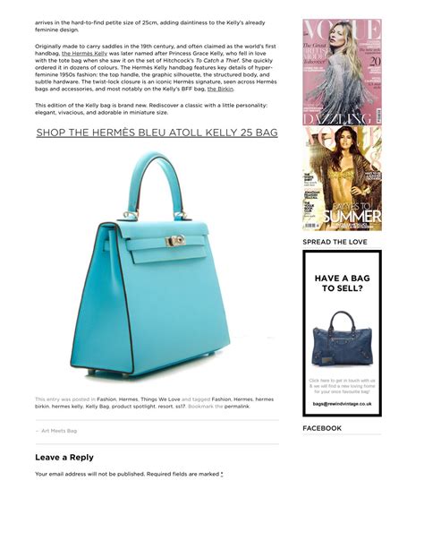 PRODUCT SPOTLIGHT: HERMES BLEU ATOLL KELLY 25